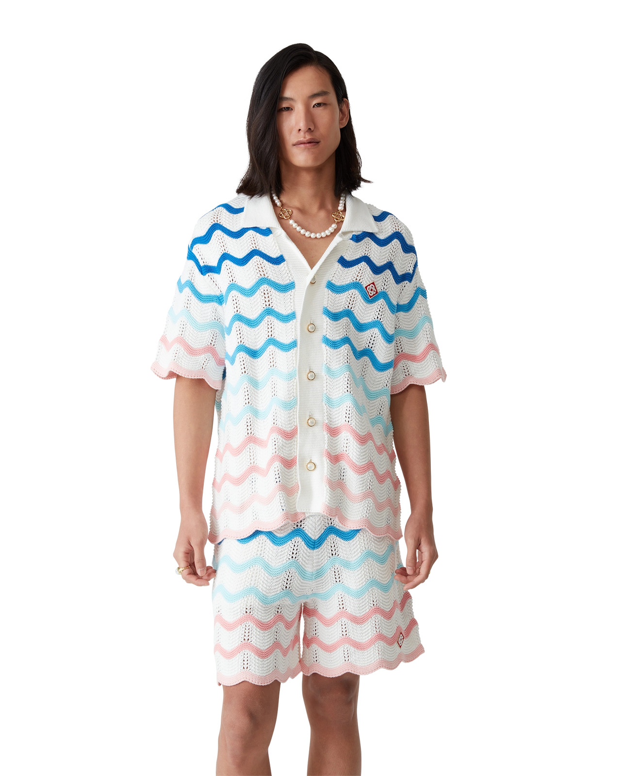 Gradient Wave Crochet Shirt | Casablanca Paris - 4
