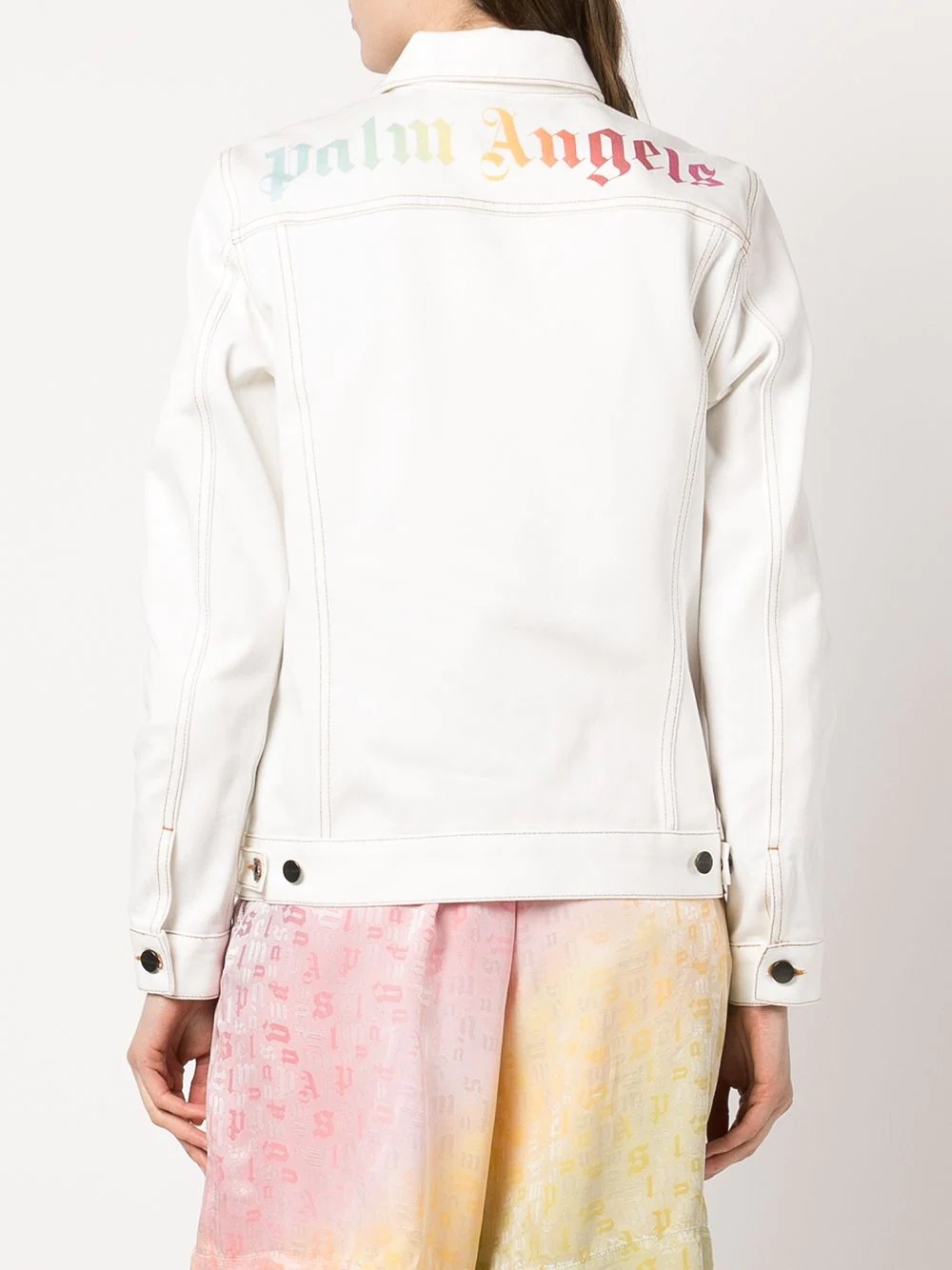 logo-print denim jacket - 4