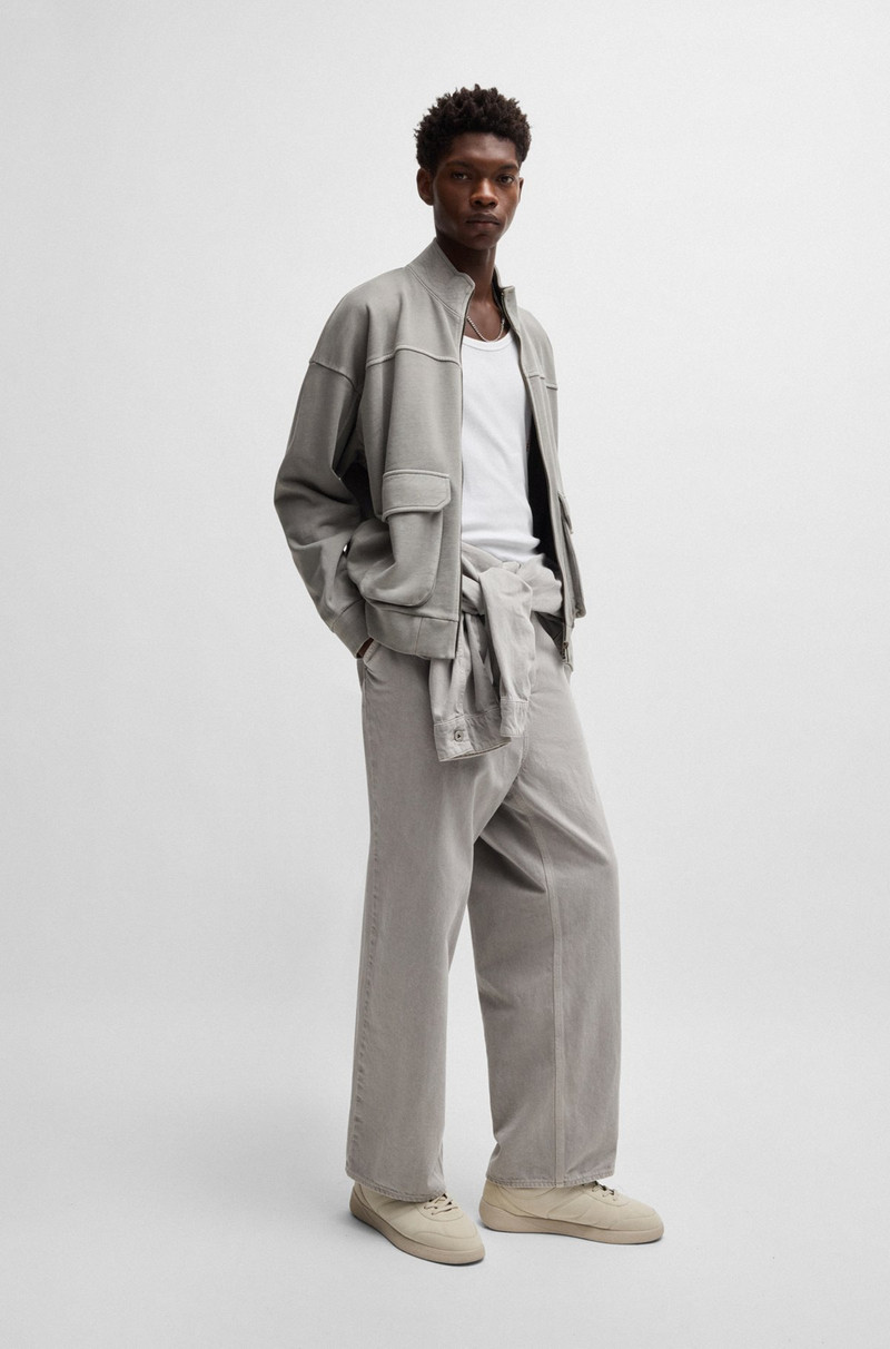 HUGO COTTON-TERRY SWEATSHIRT WITH TOPSTITCHED SEAMS outlook