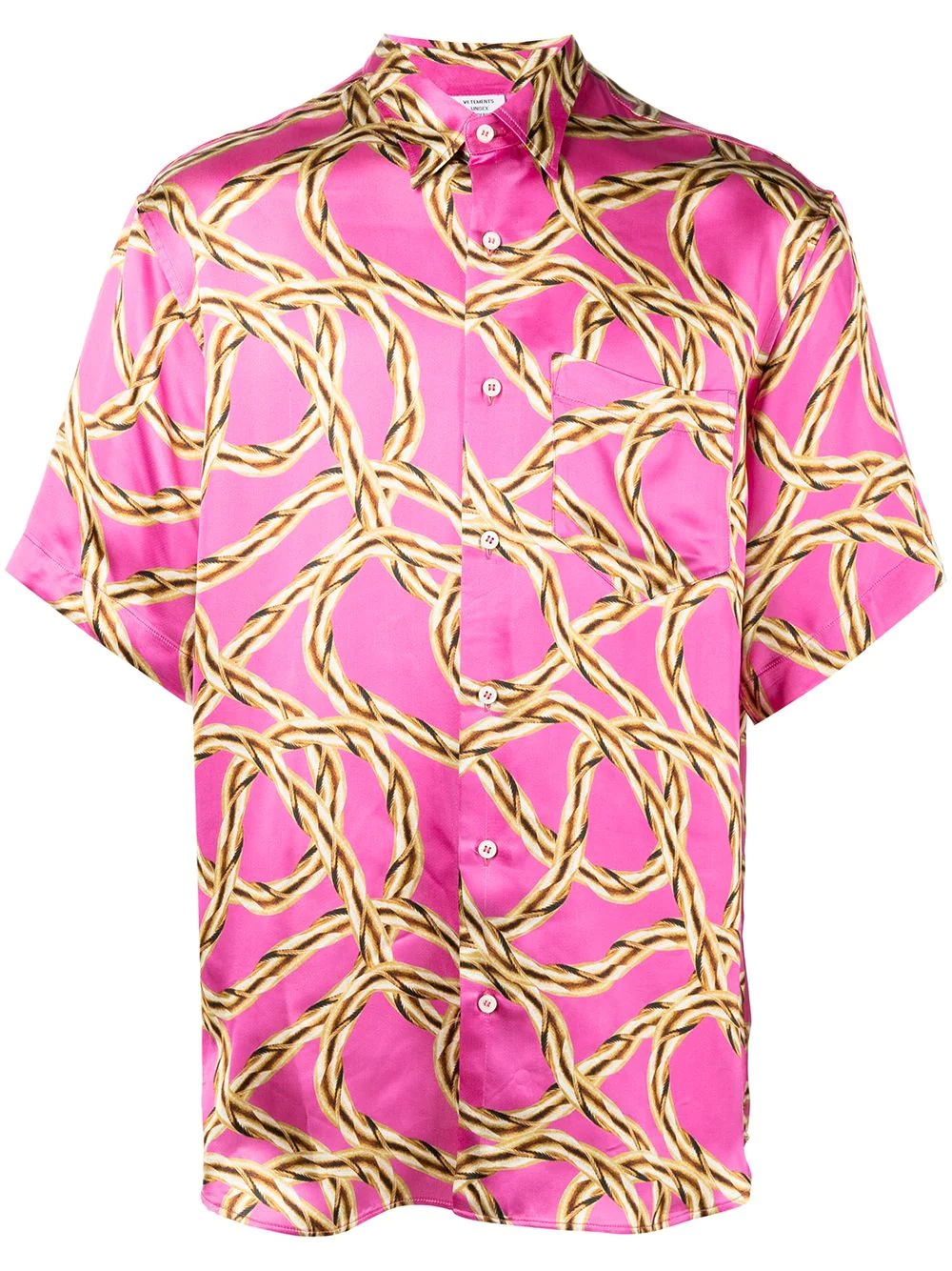 chain-print short-sleeve shirt - 1