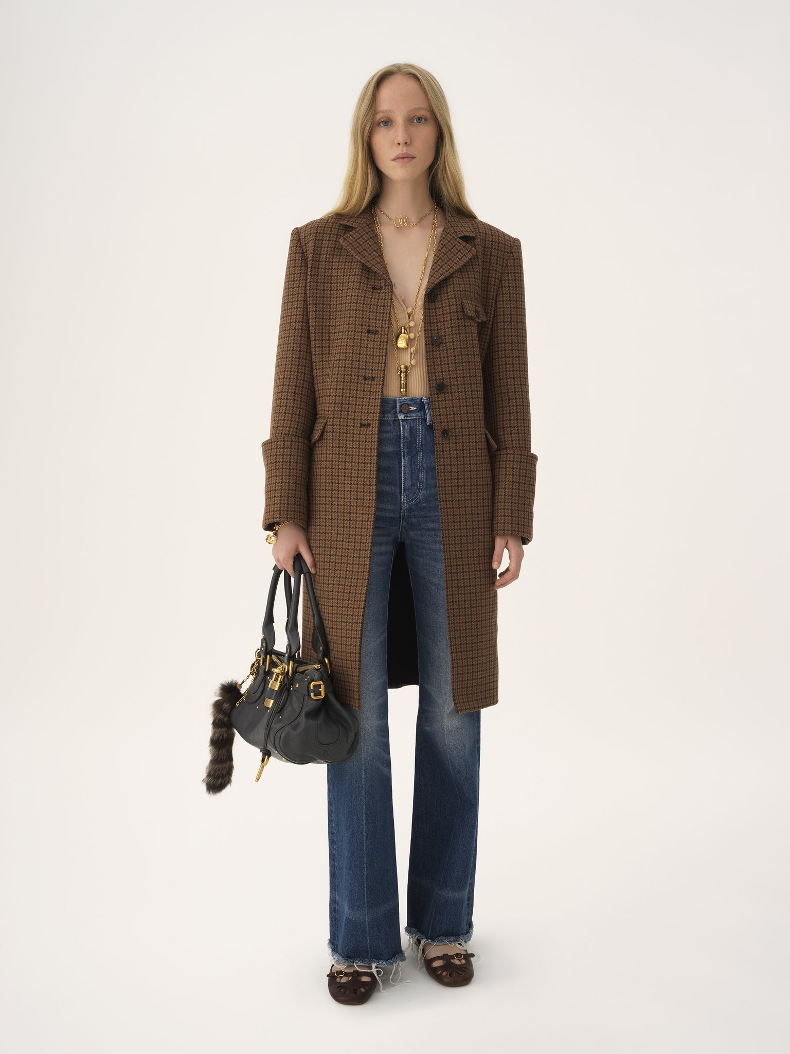 RIDING COAT IN HOUNDSTOOTH WOOL - 3