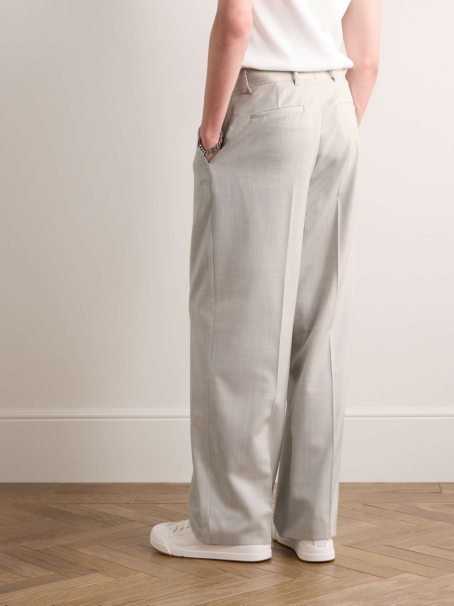 Wide-Leg Wool Trousers - 4
