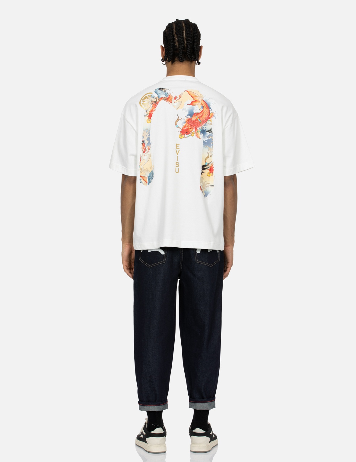 SEAGULL EMBROIDERY BALLOON FIT JEANS - 5