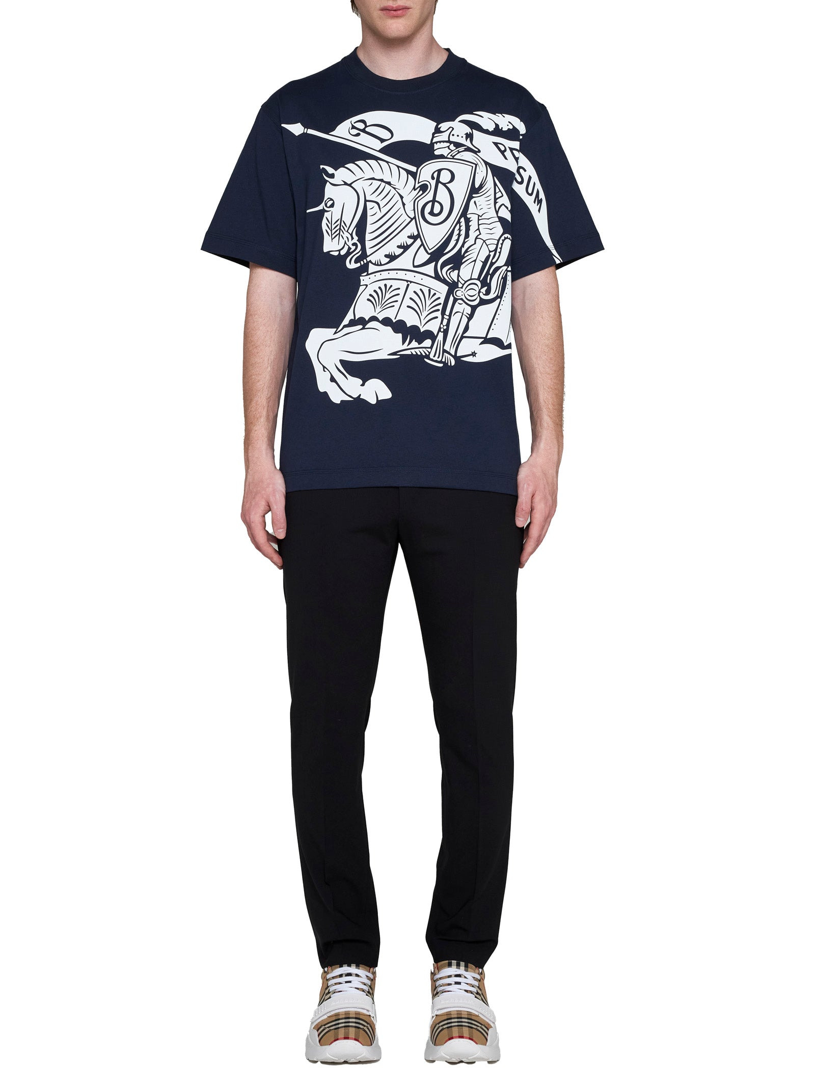 Burberry Men Equestrian Knight Cotton T-Shirt - 2