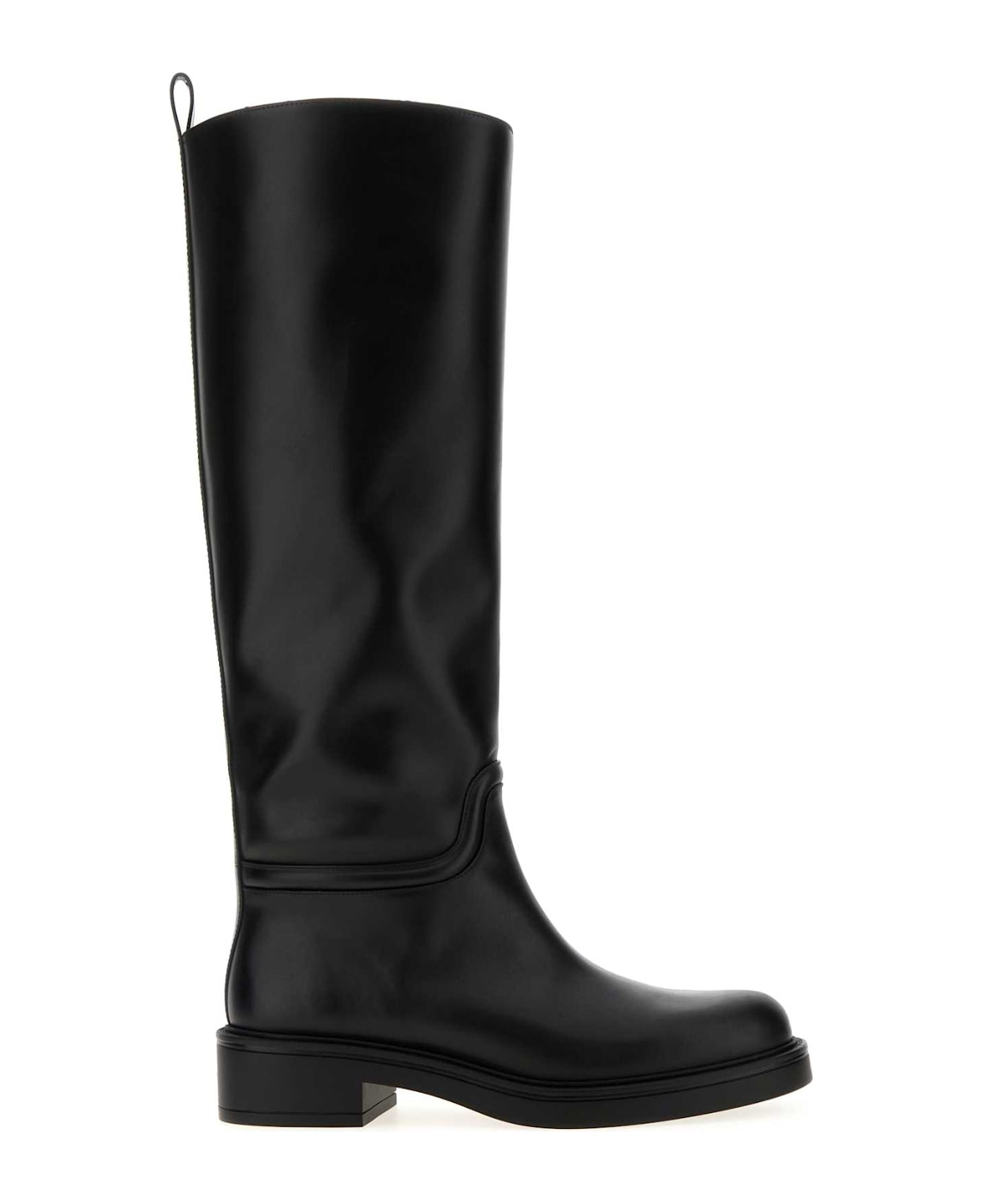 Black Leather Celia Boots - 1