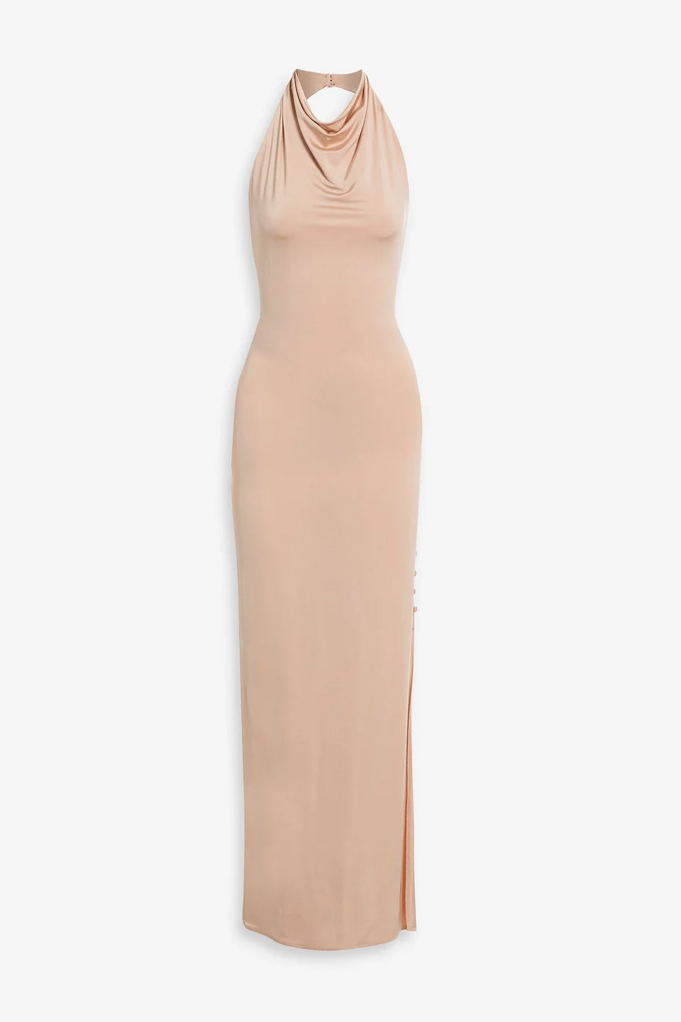 Draped stretch-jersey halterneck gown - 1