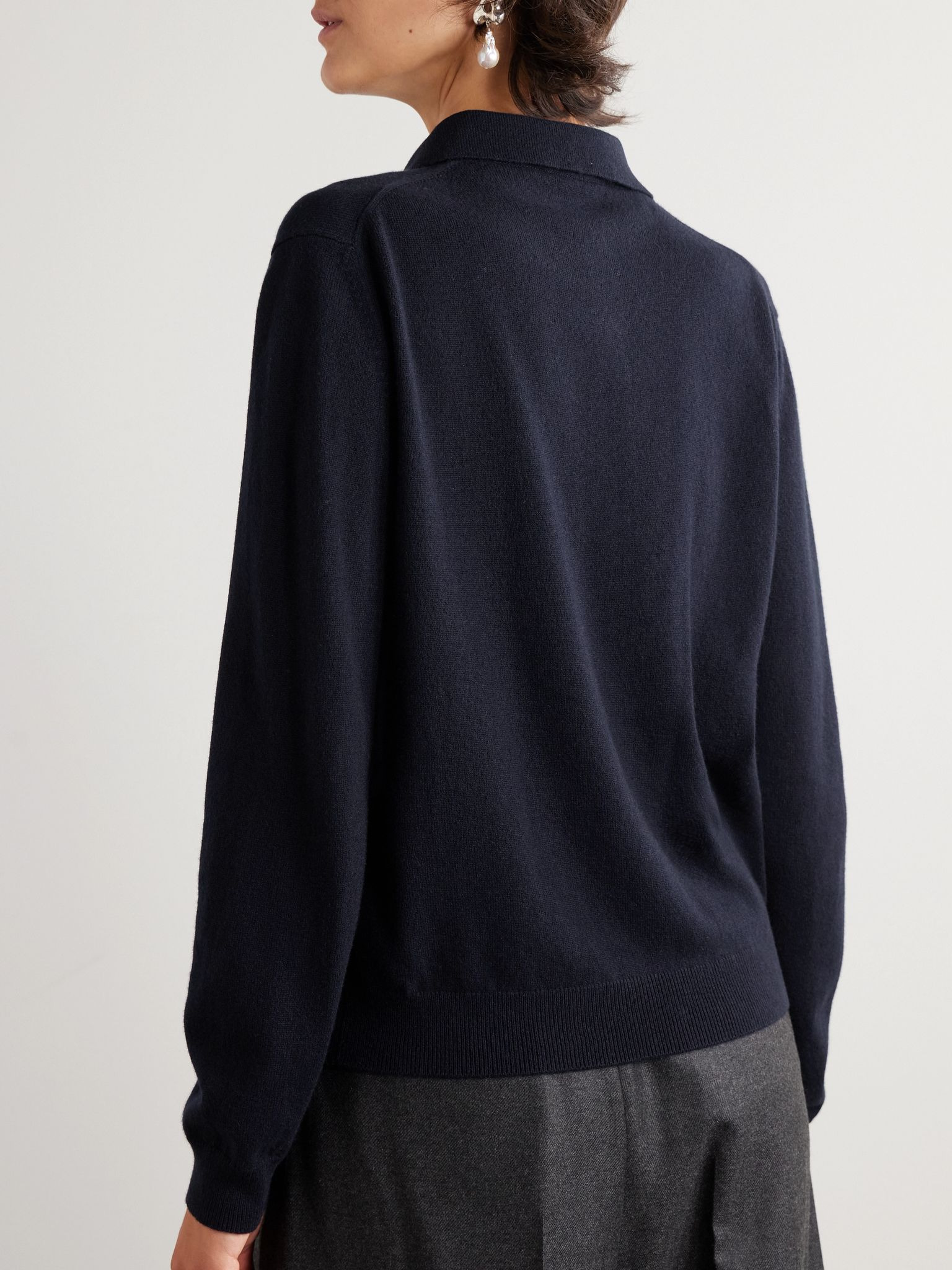 Cashmere polo sweater Navy - 3