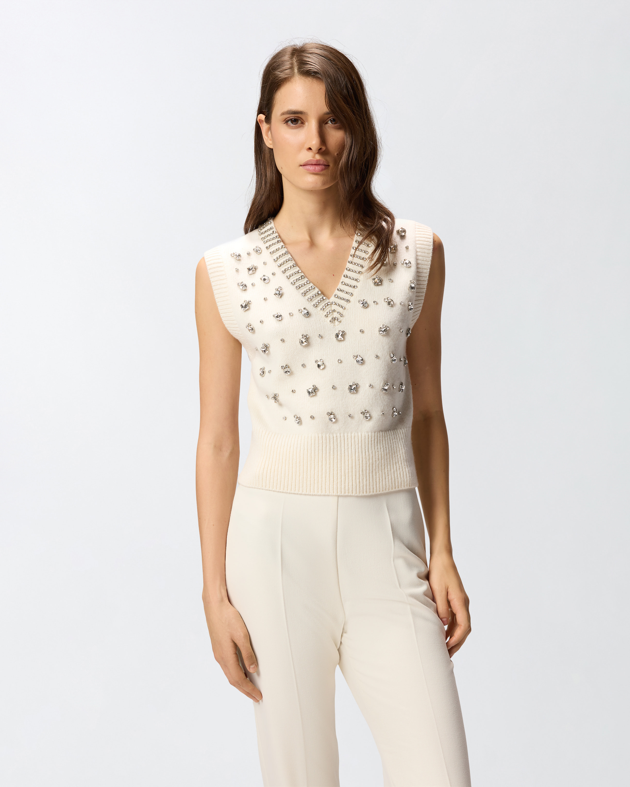 KNIT VEST WITH RHINESTONES - 2