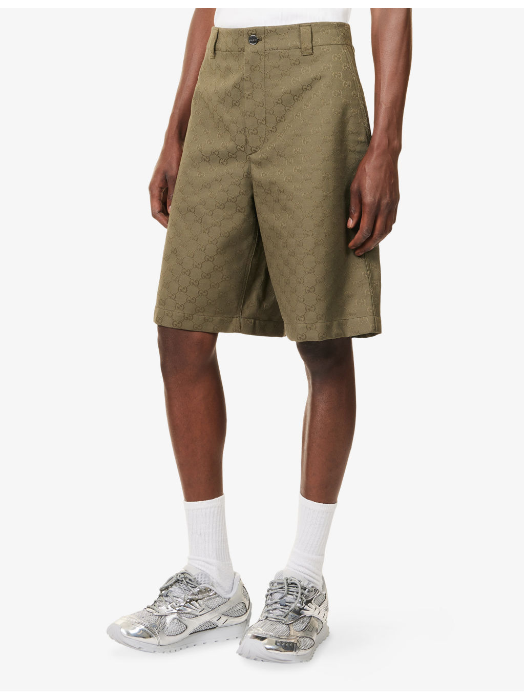 Regular-Fit Monogram Cotton-Blend Shorts - 3