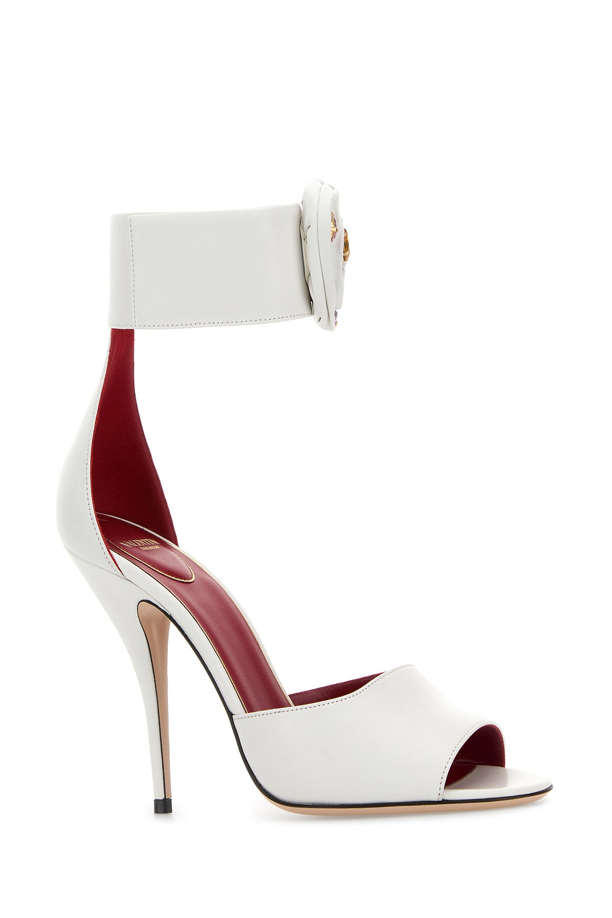 White leather Drip Rose sandals - 2