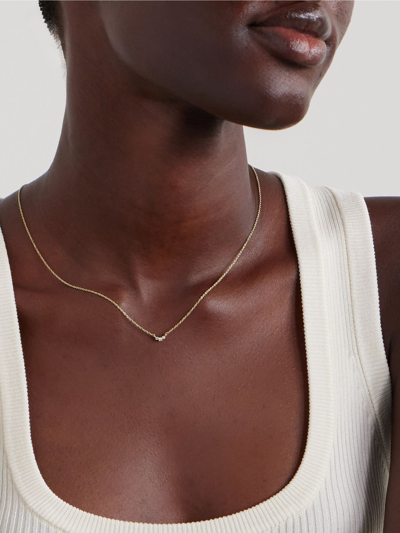 Dainty Trio 14-karat gold diamond necklace Gold - 2