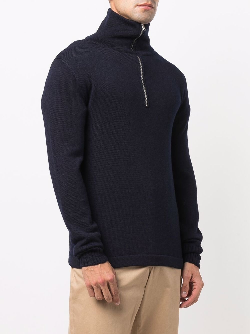 zip-up wool jumper - 3