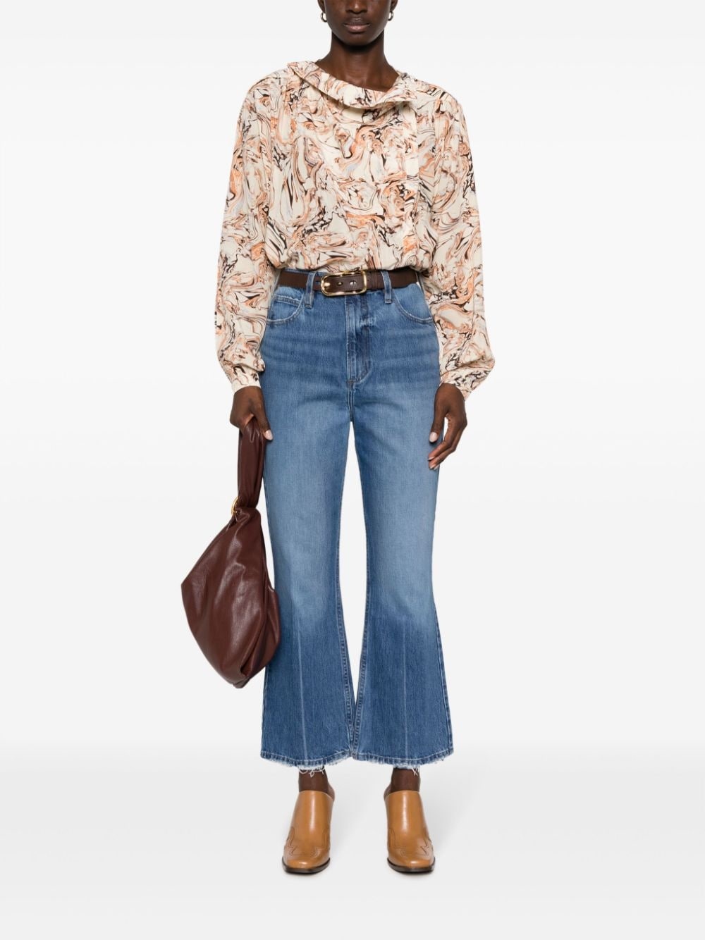Tiphaine marble-print silk blouse - 2