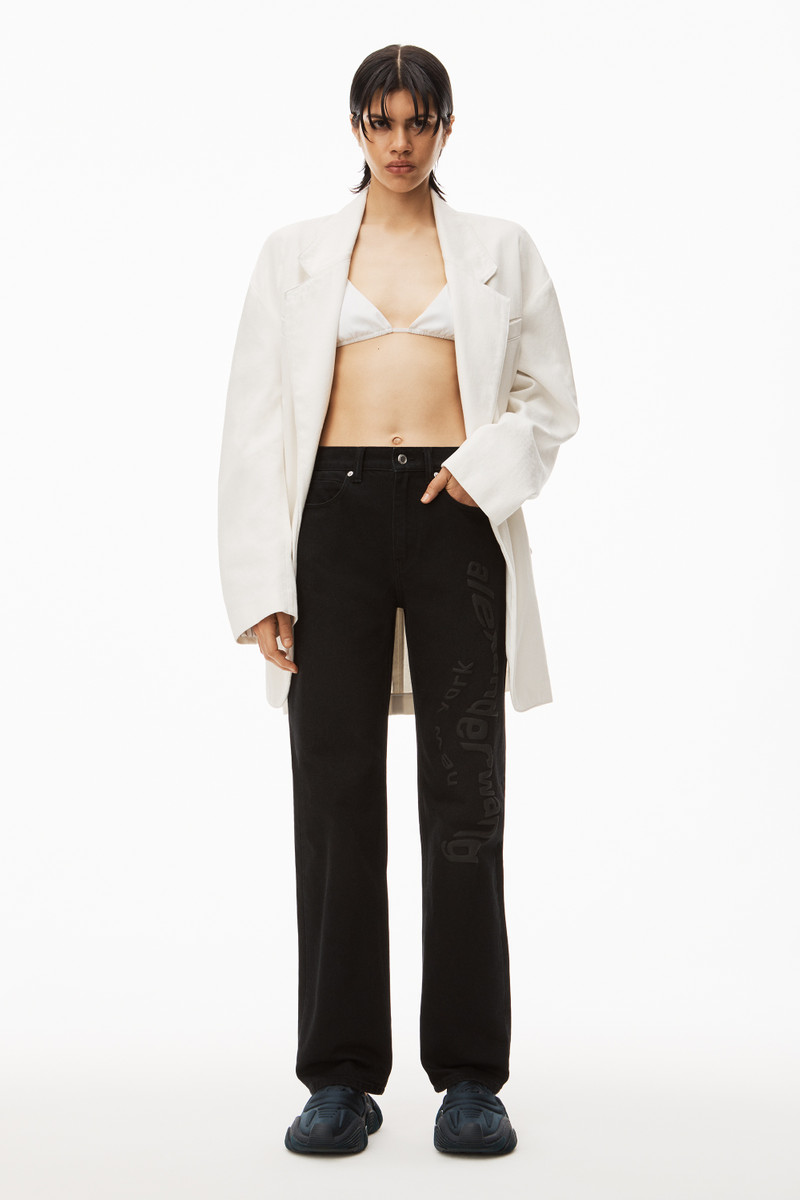 Alexander Wang PUFF LOGO EZ - STRAIGHT LEG JEAN IN DENIM outlook
