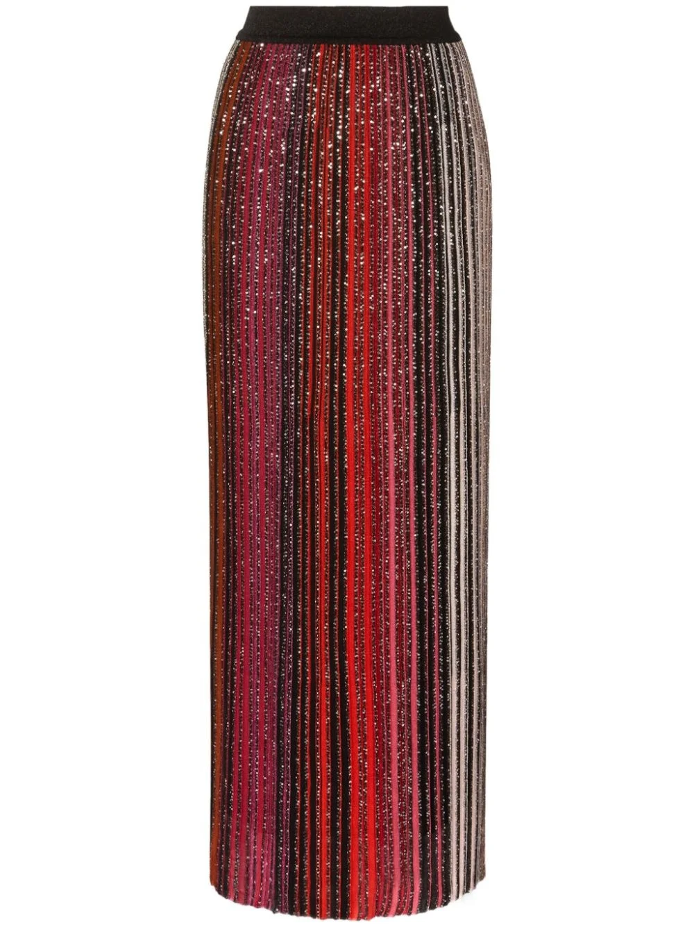 sequin-embellished striped maxi skirt - 1