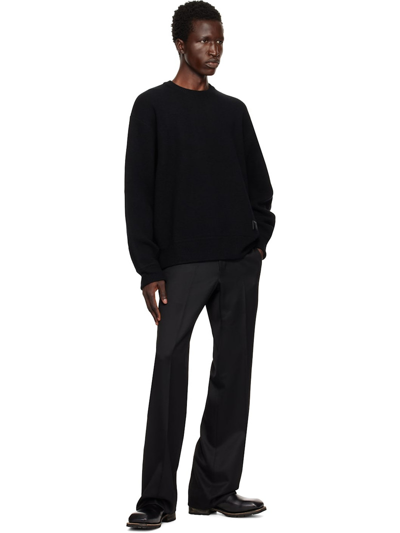 Wooyoungmi Black Wool Straight Trousers outlook