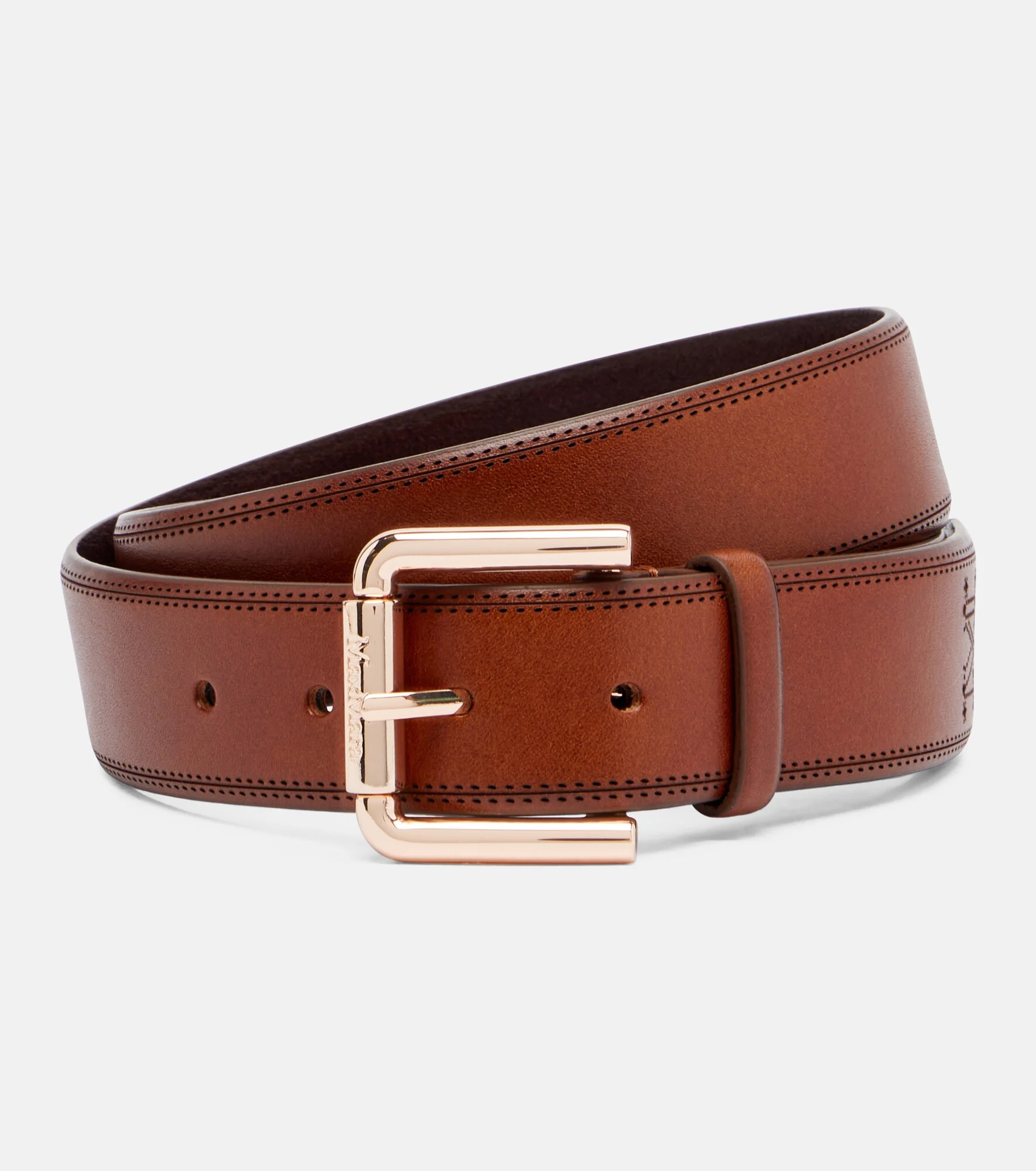 Monogram leather belt - 1