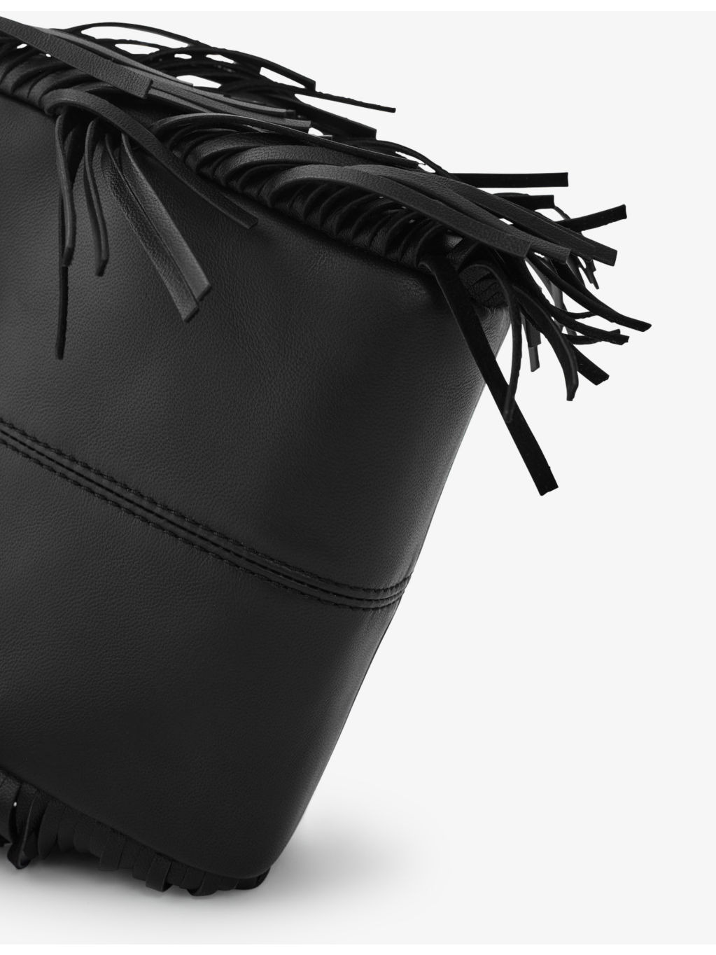 M mini logo-embossed fringed-trim leather cross-body bag - 5