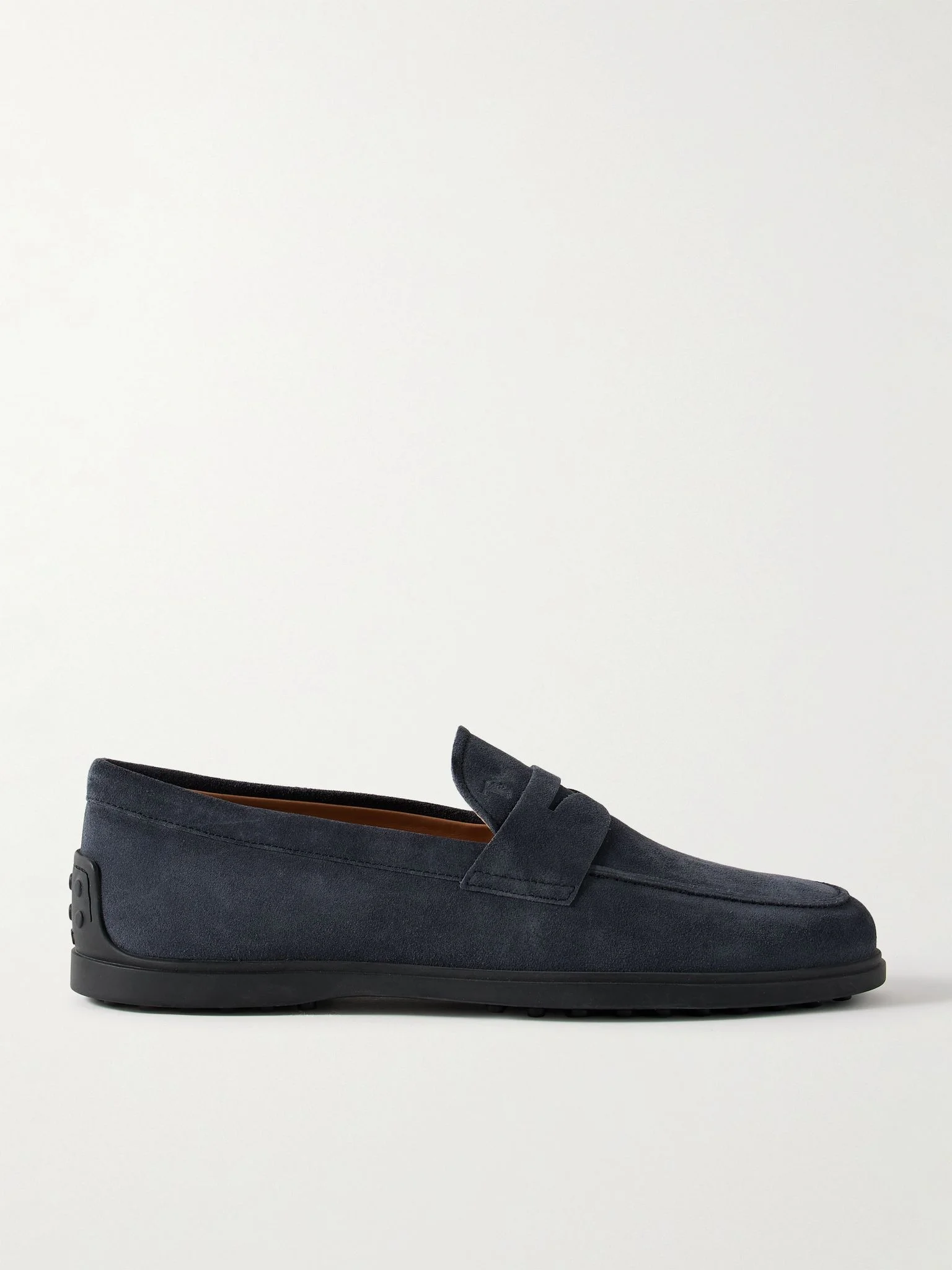 Suede Penny Loafers Navy - 1