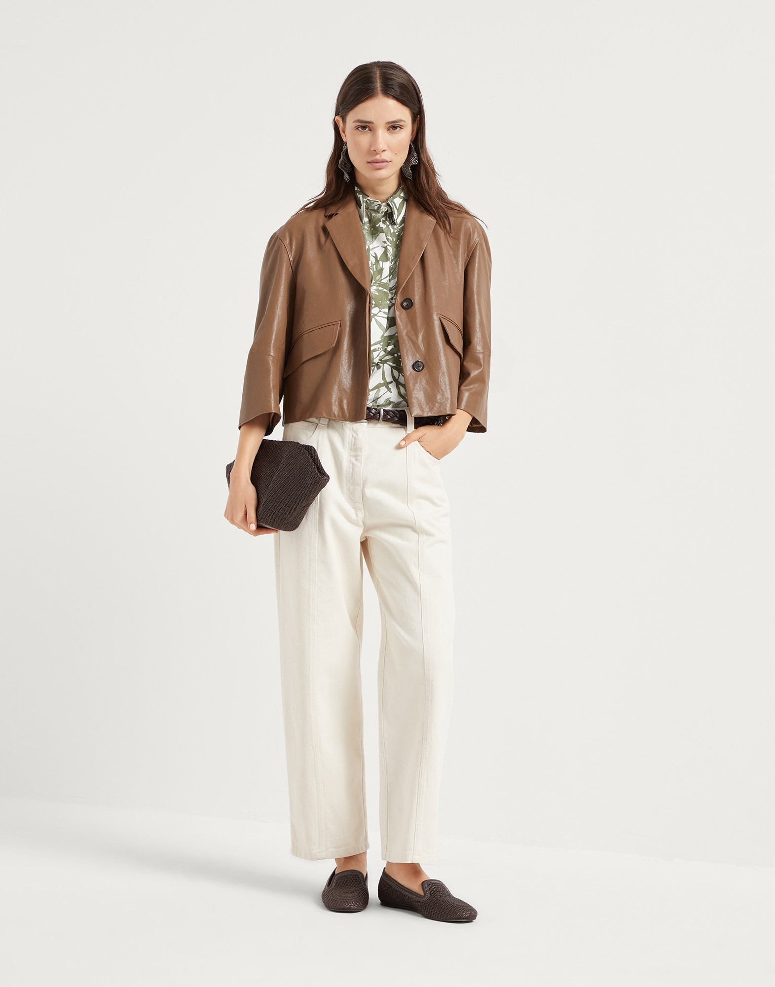 Dyed denim cropped trousers - 4