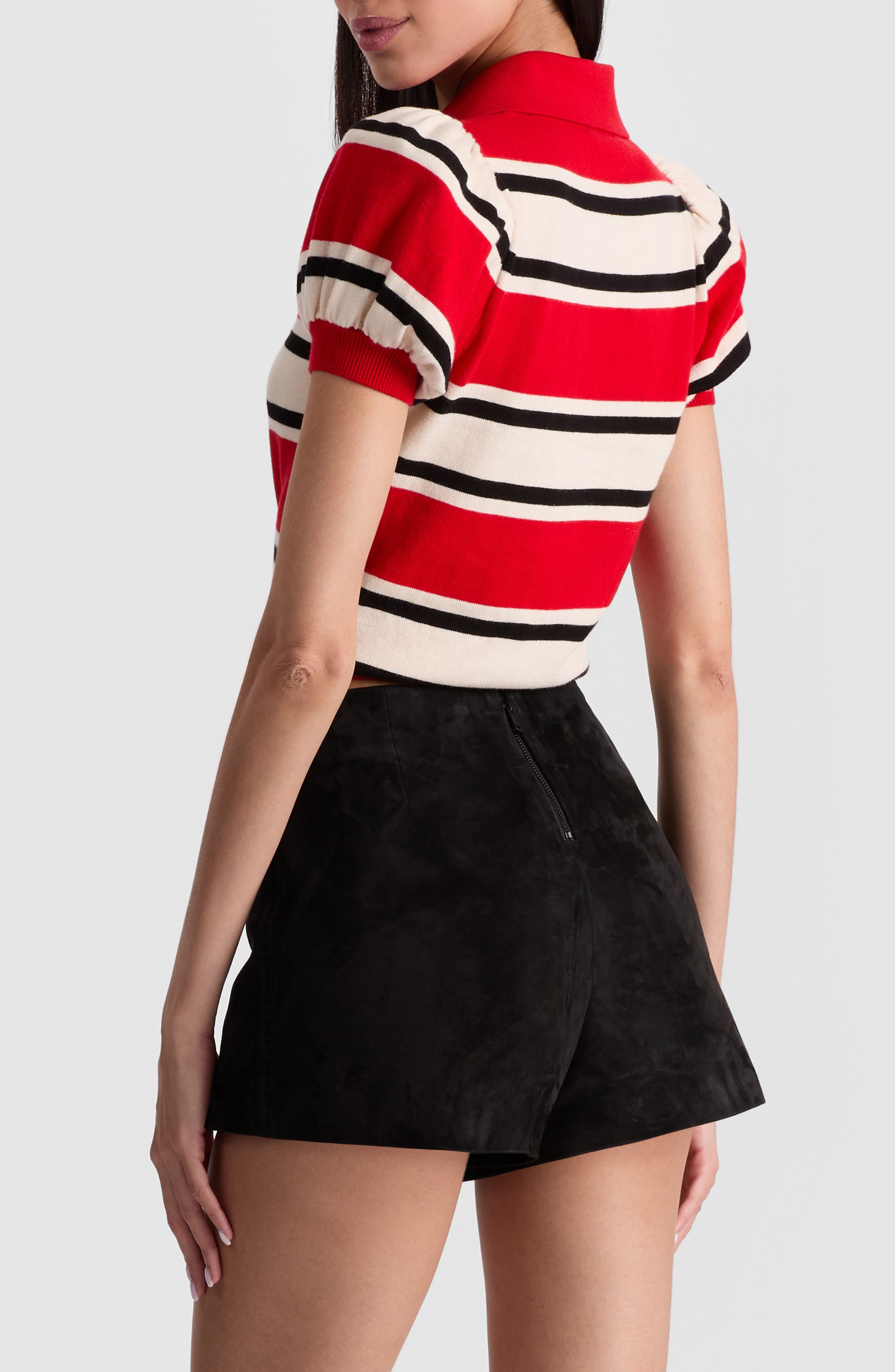 Alice + Olivia Ramona Stripe Cotton Blend Sweater in Perfect Ruby Multi at Nordstrom - 2