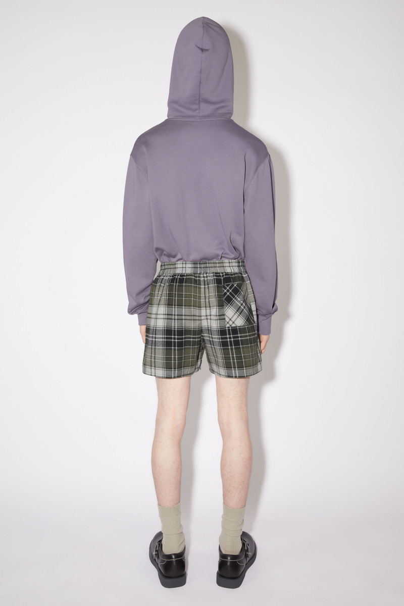 Check flannel shorts - Grey/Dark Green 3