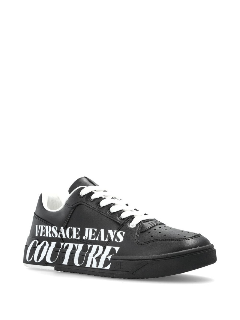 VERSACE JEANS COUTURE logo-print leather sneakers outlook