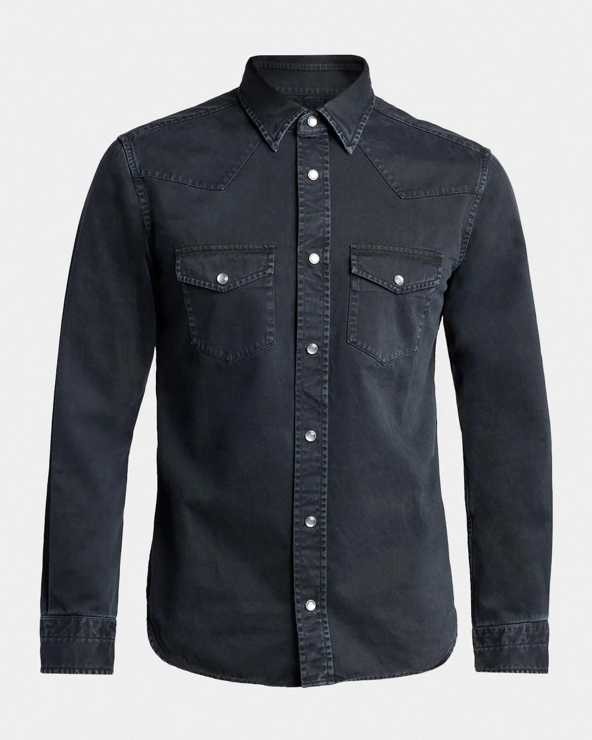 Men's Peached Twill Snap-Front Western Shirt - 1