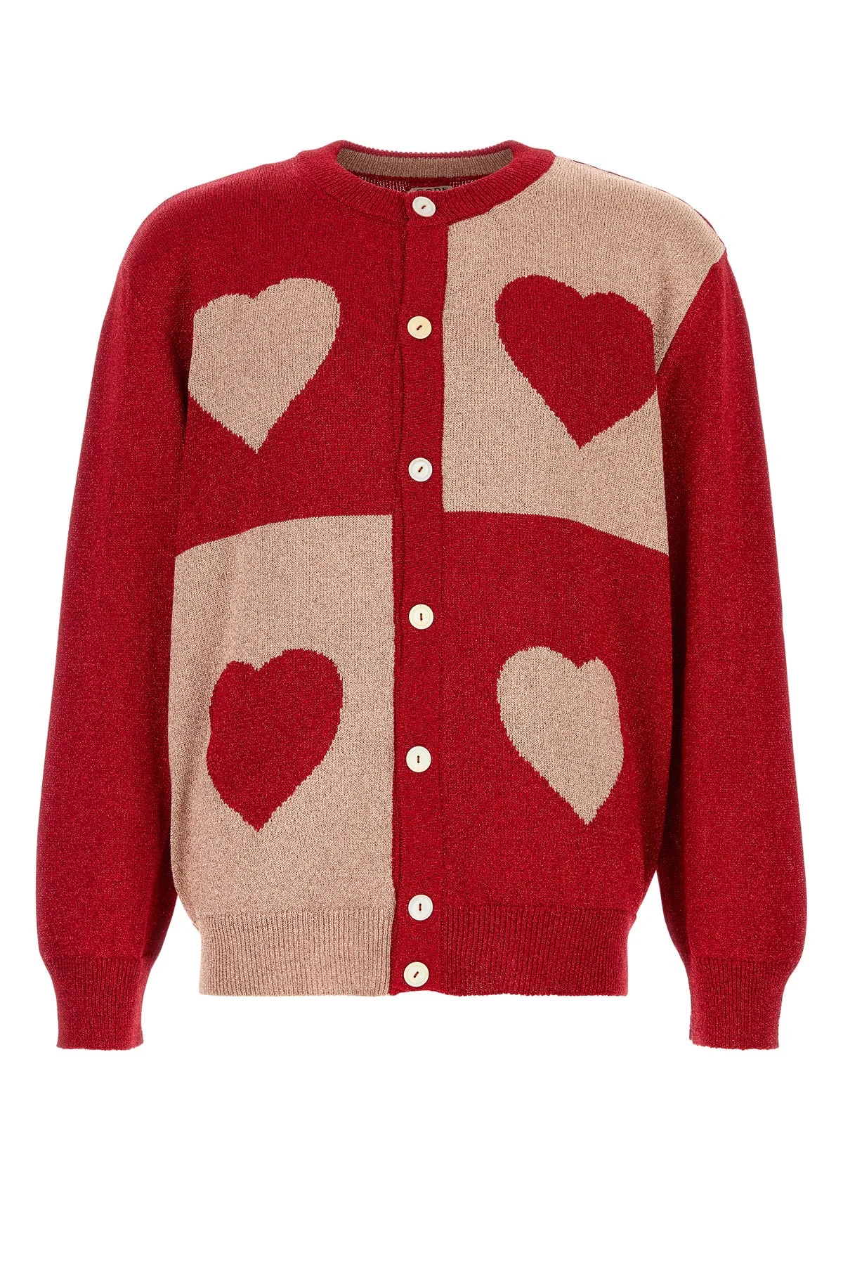 Two-tone viscose blend Hearts cardigan - 1