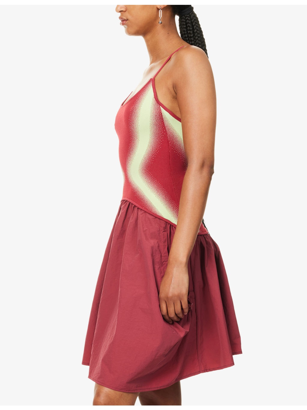 Naomi Mixed Shoulder-Straps Stretch-Woven Mini Dress - 3