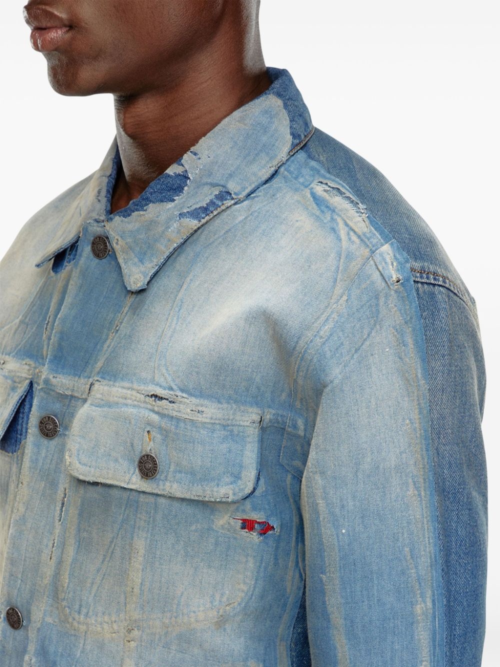 Distressed Denim Jacket - 6