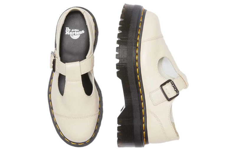 Dr. Martens (WMNS) Dr. Martens Bethan Pisa Leather Platform Mary Jane 'Parchment Beige' 30617292 outlook