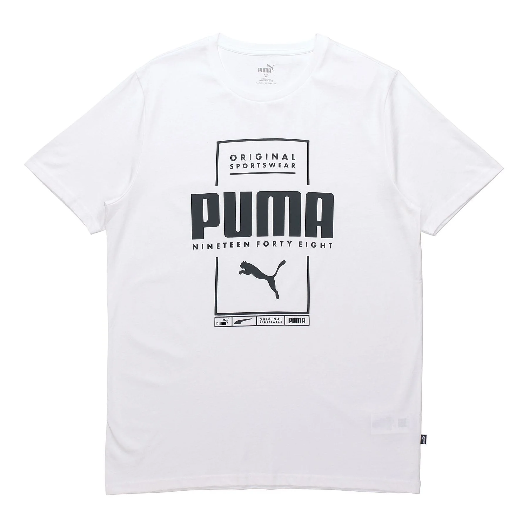 PUMA Casual Sports Alphabet Printing Round Neck Short Sleeve White 586586-02 - 1