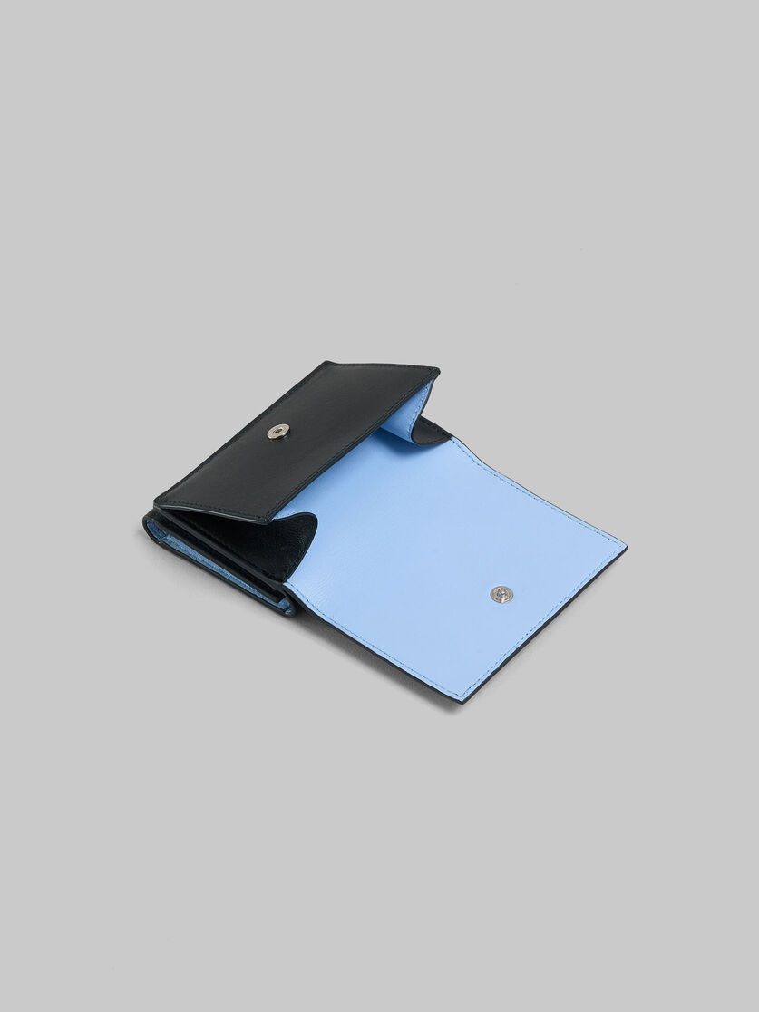 BLACK LEATHER TRIFOLD WALLET WITH RAISED MARNI LOGO - 5