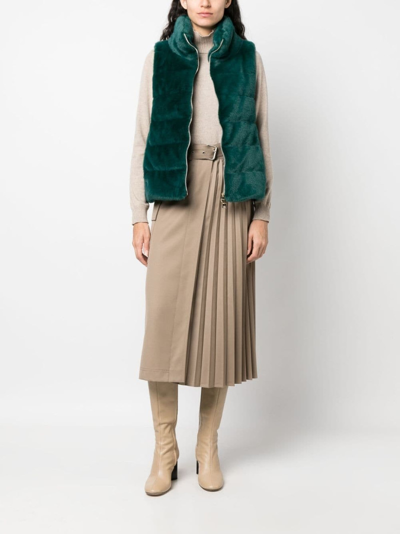 Herno brushed-effect high-neck gilet outlook