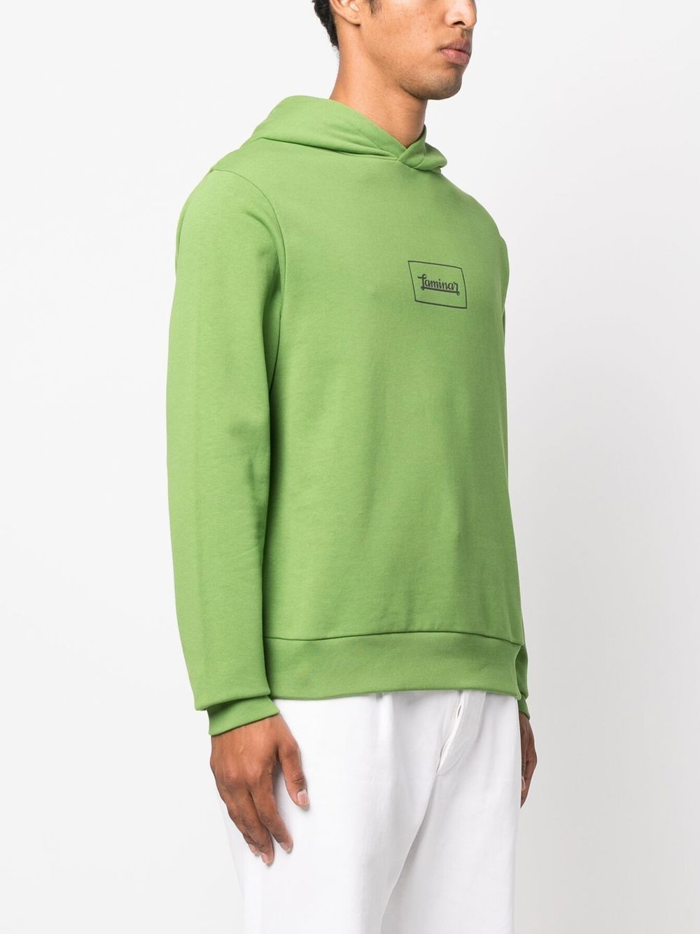 Laminar-print detail hoodie - 3