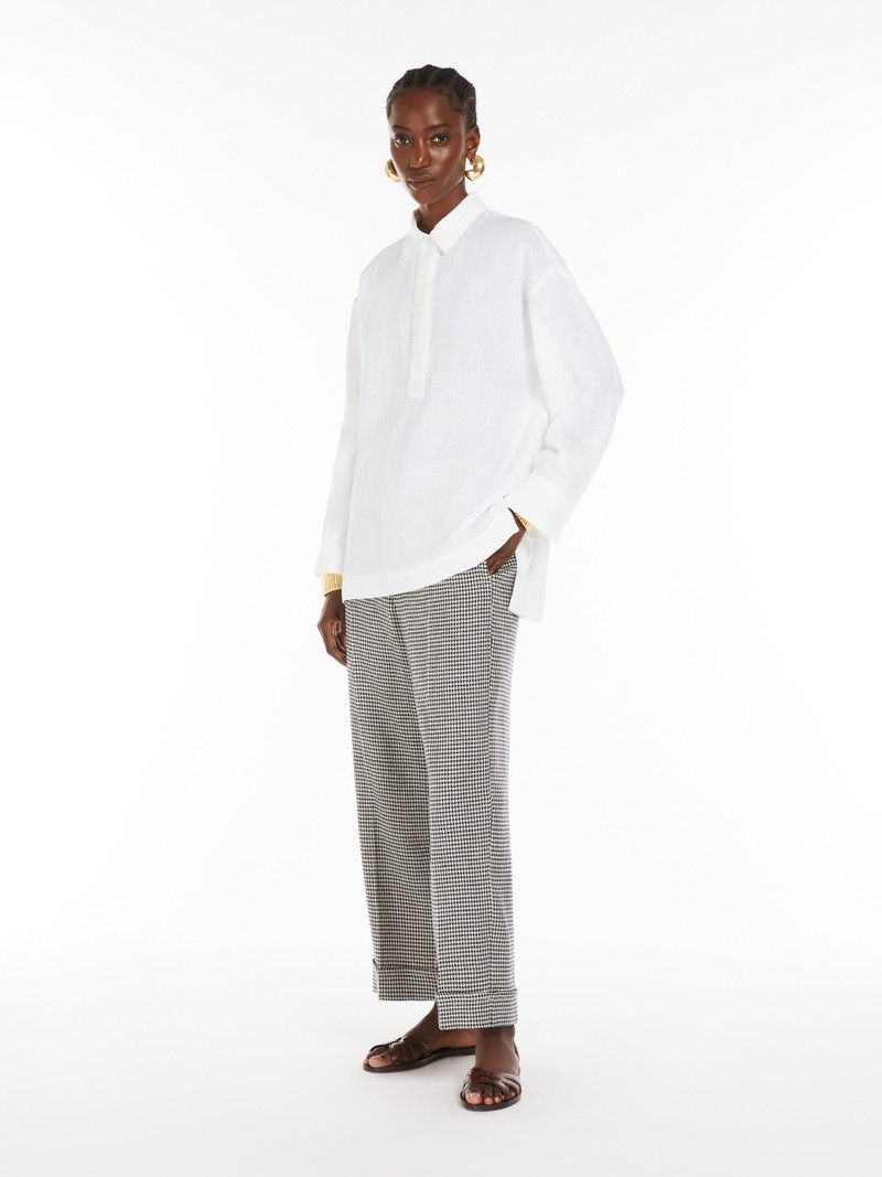'S Max Mara ADELFI Linen and cotton basketweave trousers outlook