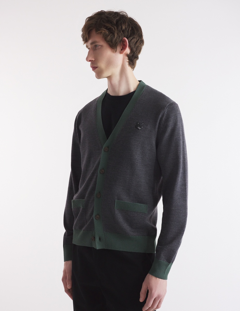 BOLD FOX HEAD PATCH BI-COLOR CARDIGAN - 3