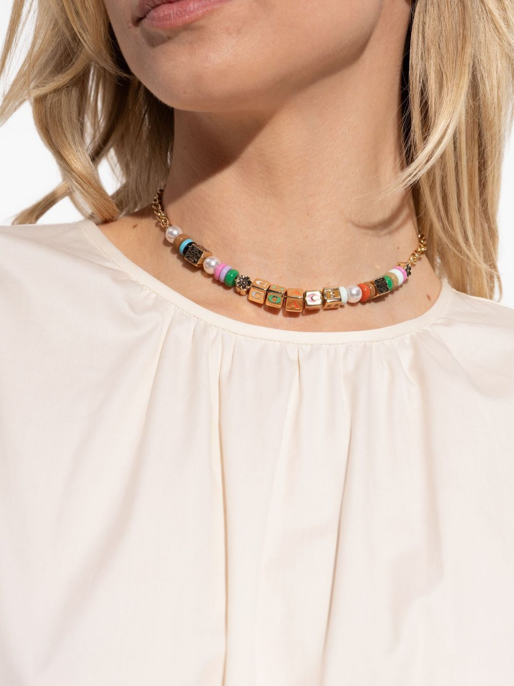 bead-embellished charm necklace - 2