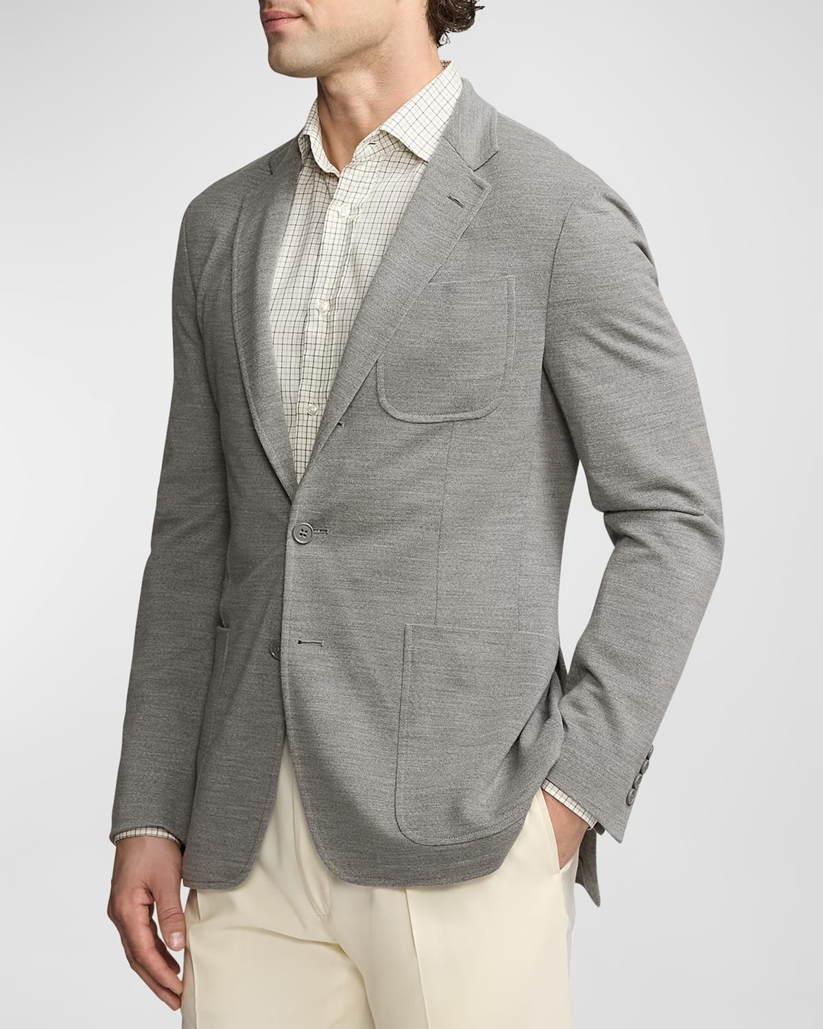 Men's Hadley Hand-Tailored Wool Piqué Blazer - 7