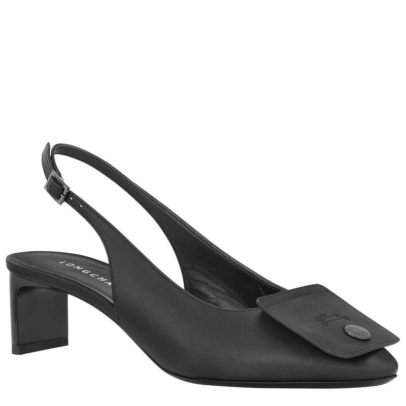 Longchamp Le Pliage Xtra Slingback pumps Black - Leather outlook