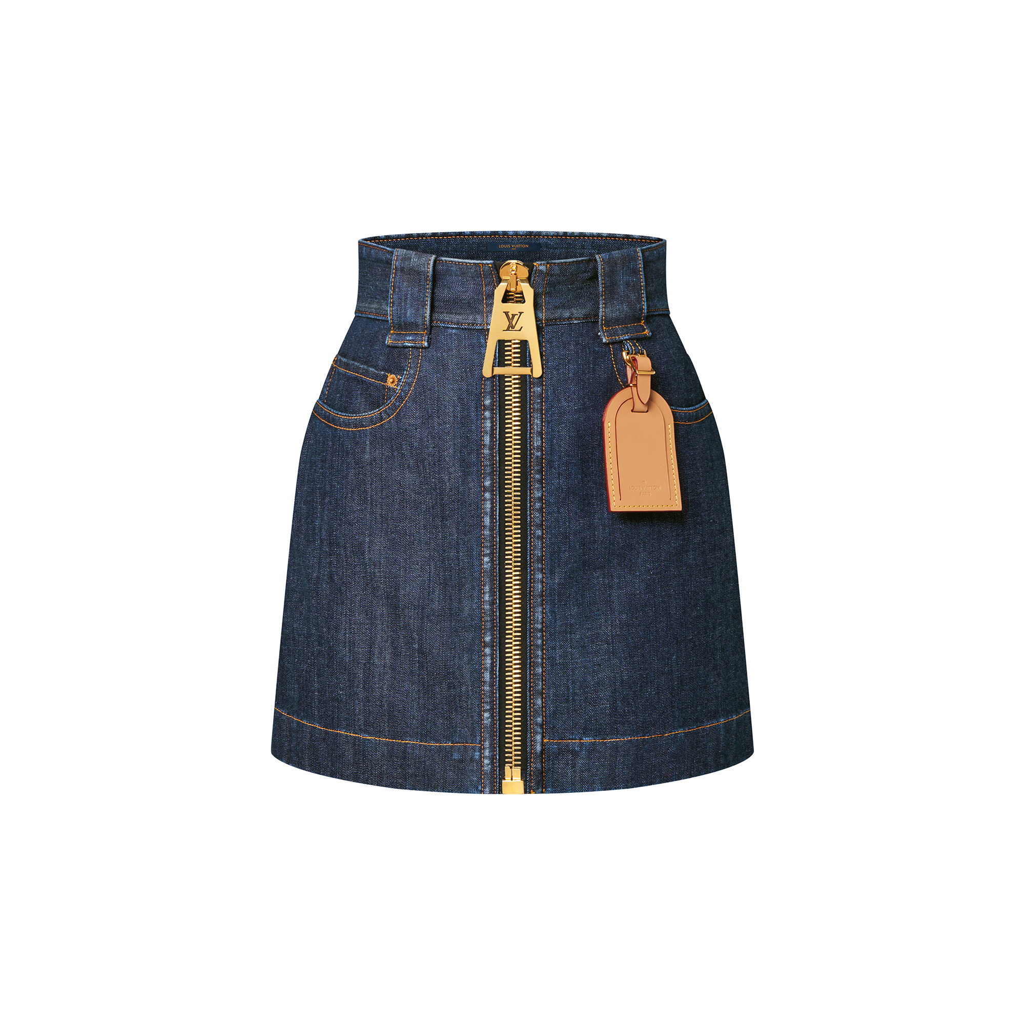 XXL Zipper Denim Mini Skirt - 1