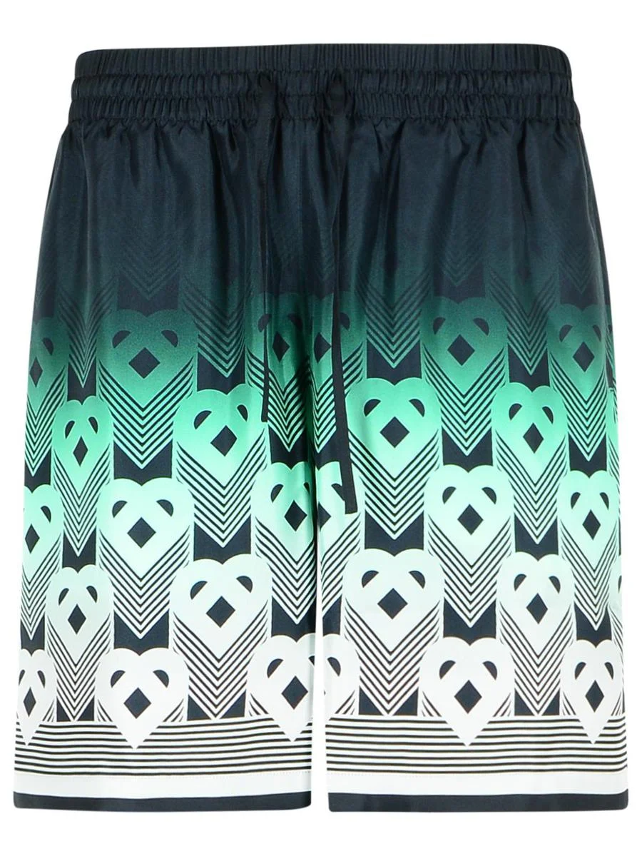 Casablanca Green Silk Bermuda Shorts - 1
