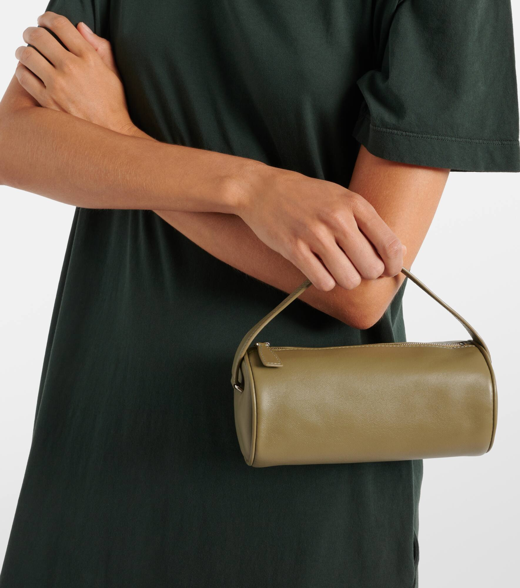 Round 90's leather tote bag - 2