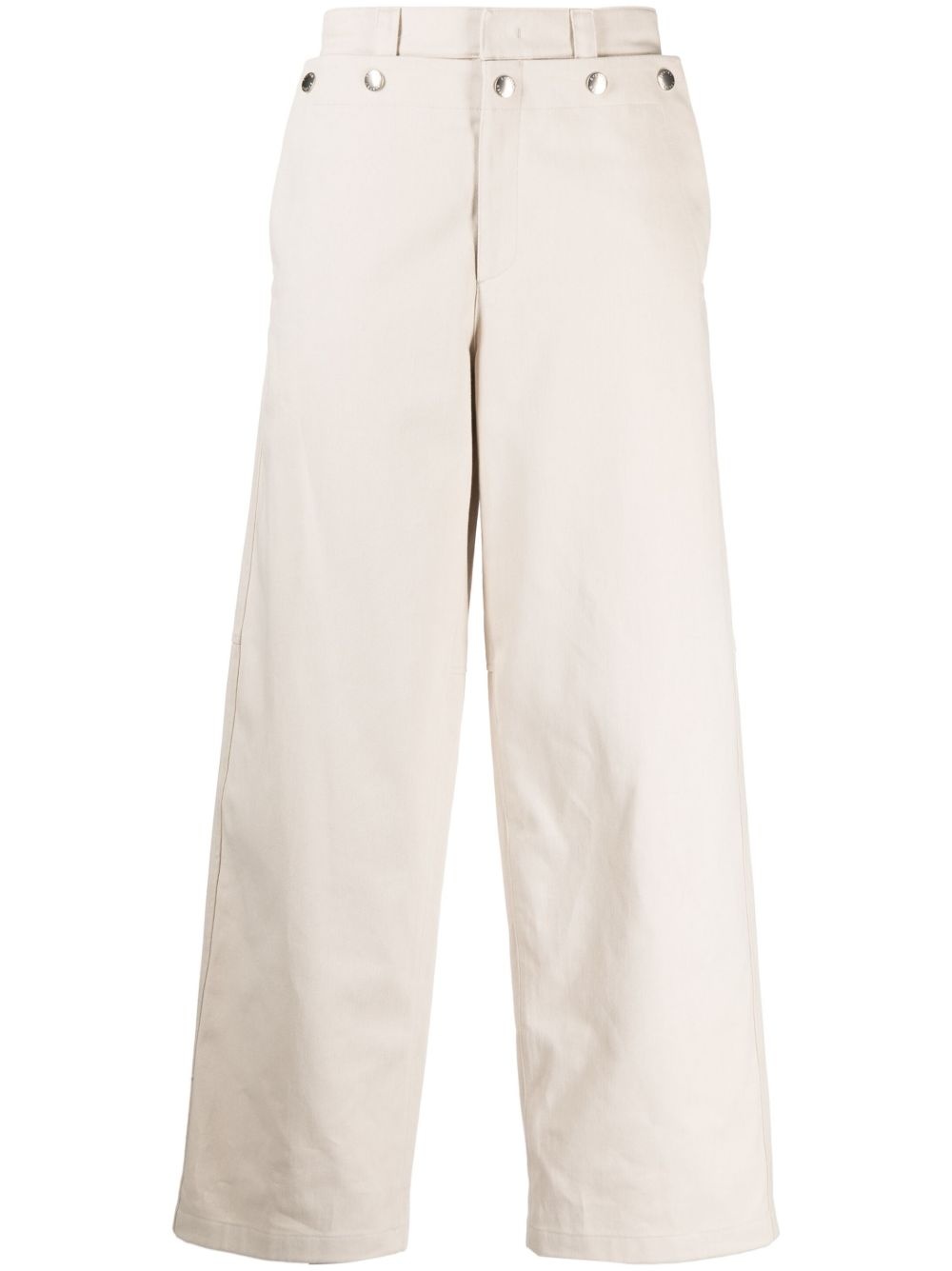 straight-leg cotton trousers - 1