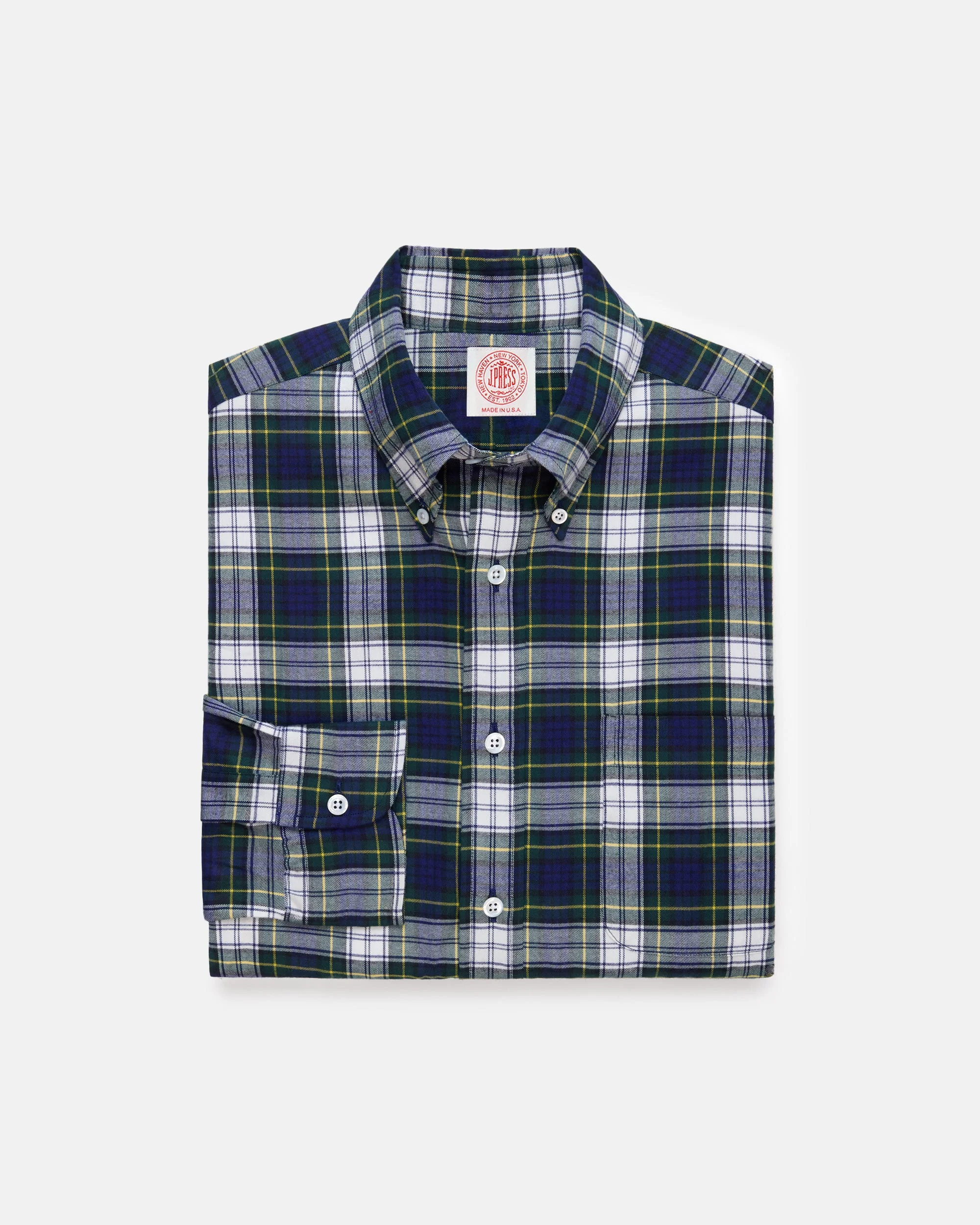 MADE-IN-USA DRESS GORDON TARTAN FLANNEL SPORT SHIRT - CLASSIC FIT - 1