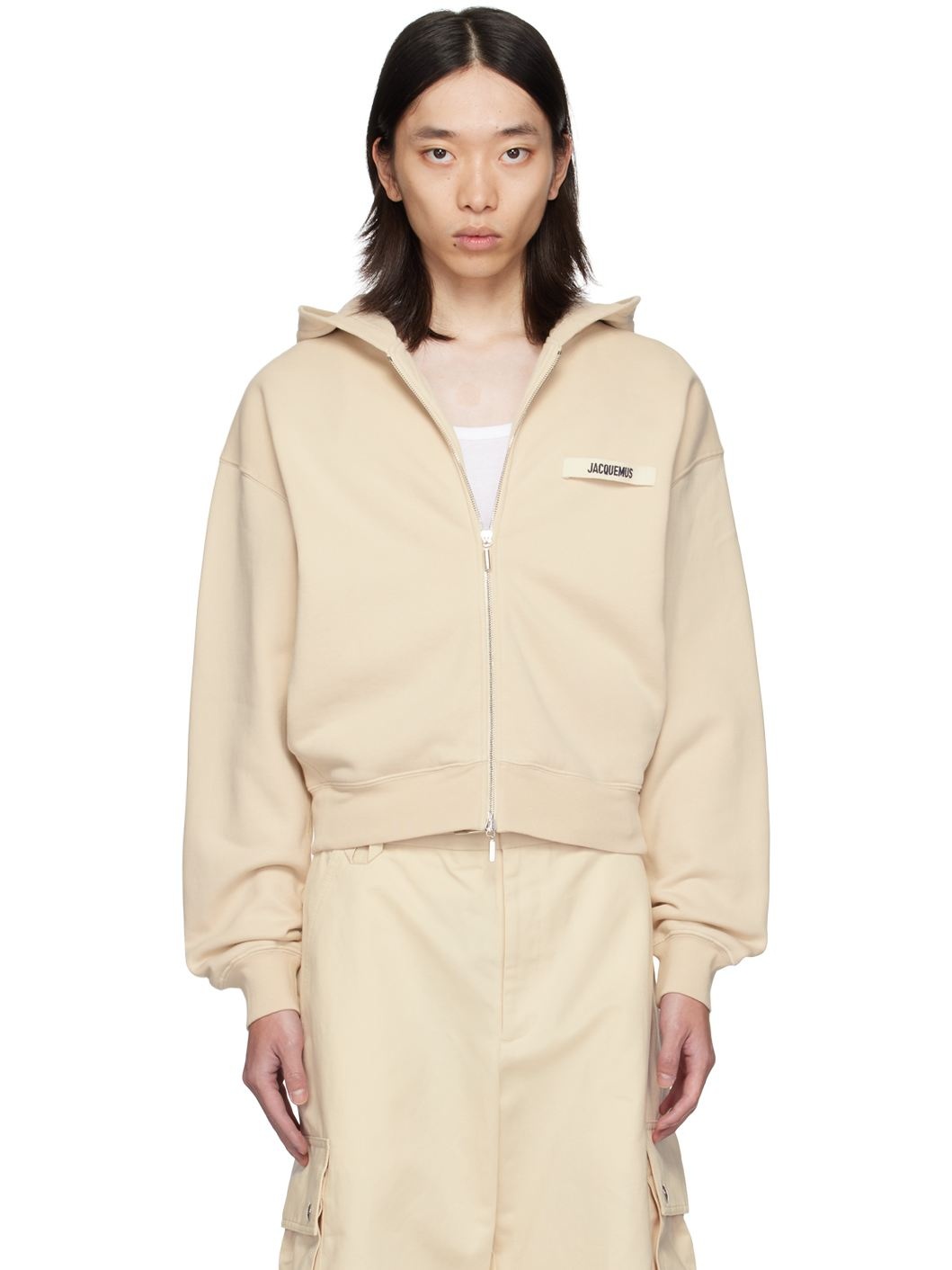 Beige La Casa 'Le hoodie Gros Grain zippé' Hoodie - 1