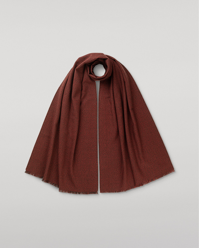 Tweed Red Wool Scarf 1