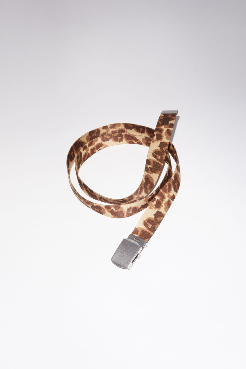 Webbing buckle belt - Pale orange/coffee brown 1