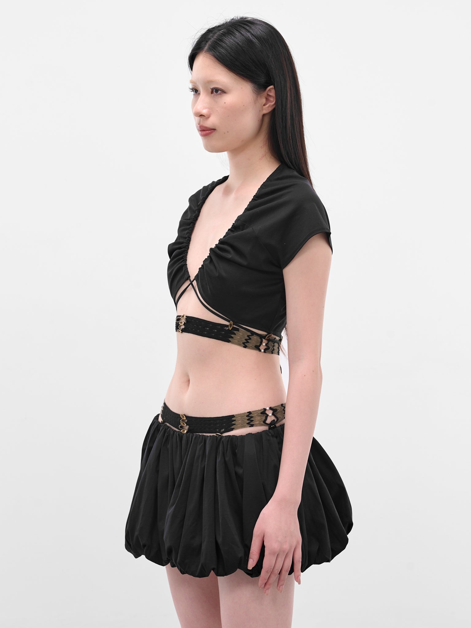 Black Ripple Combo Crop Top - 2